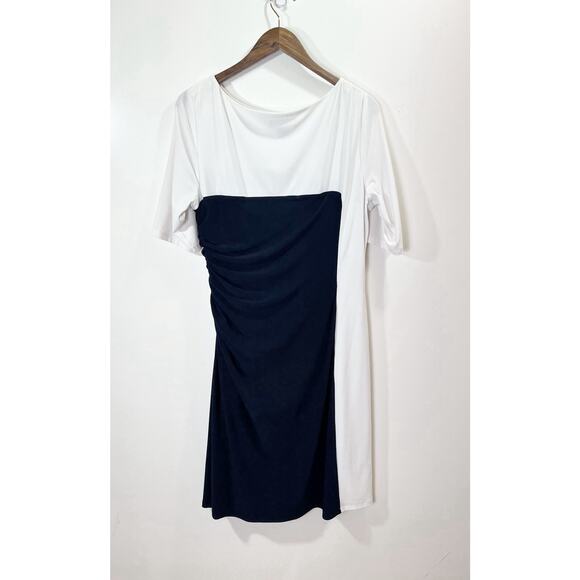 Lauren Ralph Lauren Womens Dress Sz XL 16 Ruched Minimalist Understated Heritage - Picture 2 of 9